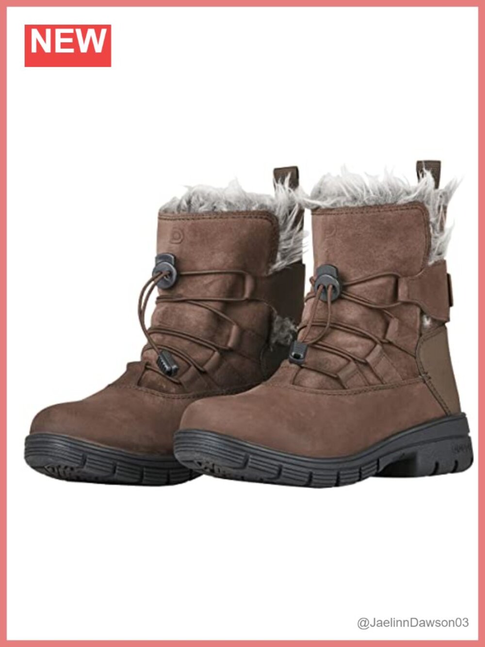 Waterproof Equestrian Ankle Boots Faux Fur Lined Leather